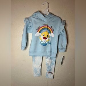 Kids Light Blue Shark Hoodie and Leggings Set